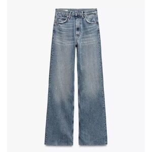ZARA FULL LENGTH TRF HIGH RISE WIDE LEG JEANS sz 25